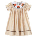 Brown Gingham Turkey Smocked Bishop Dress