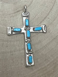 C. Iule Zuni Handmade Turquoise Cross Pendant