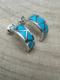 Charlene Sice Turquoise Inlay & Sterling Silver Earrings
