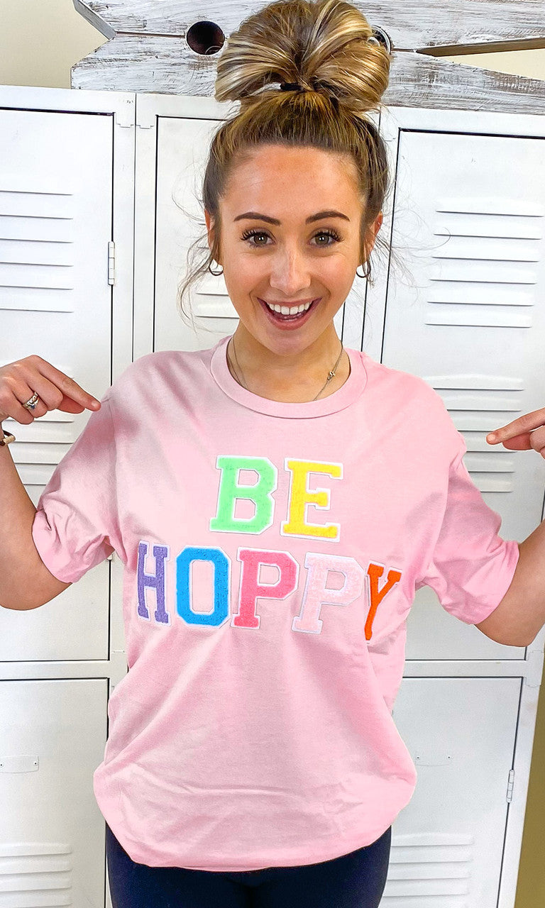 Soft Chenille Be Hoppy Easter Adult Shirt
