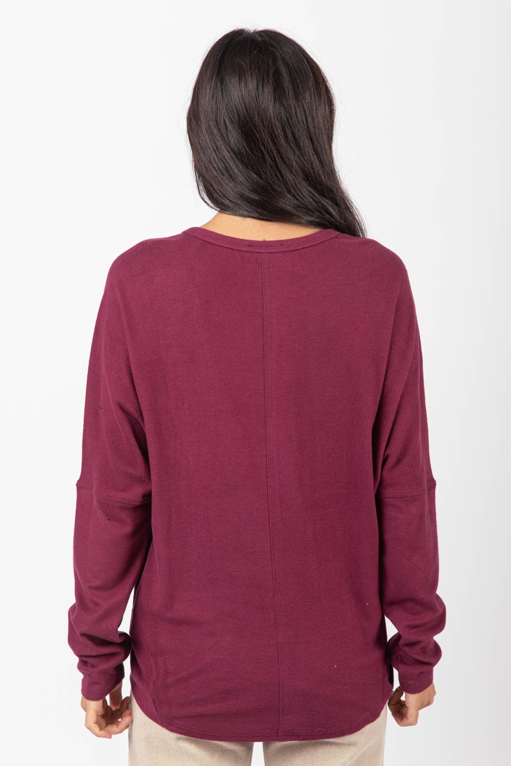Dolman Sleeve Oversized Top - Wine - Small and Medium available