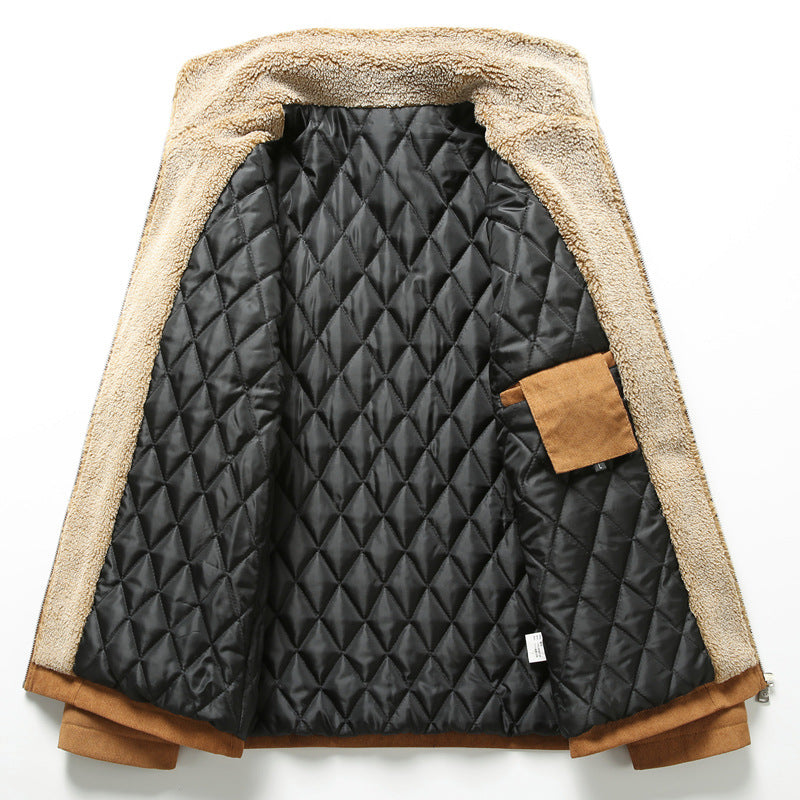Men's Corduroy Jacket with Thick Cotton Lining