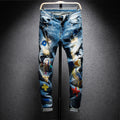 Colorful Embroidered Patchwork Denim Jeans