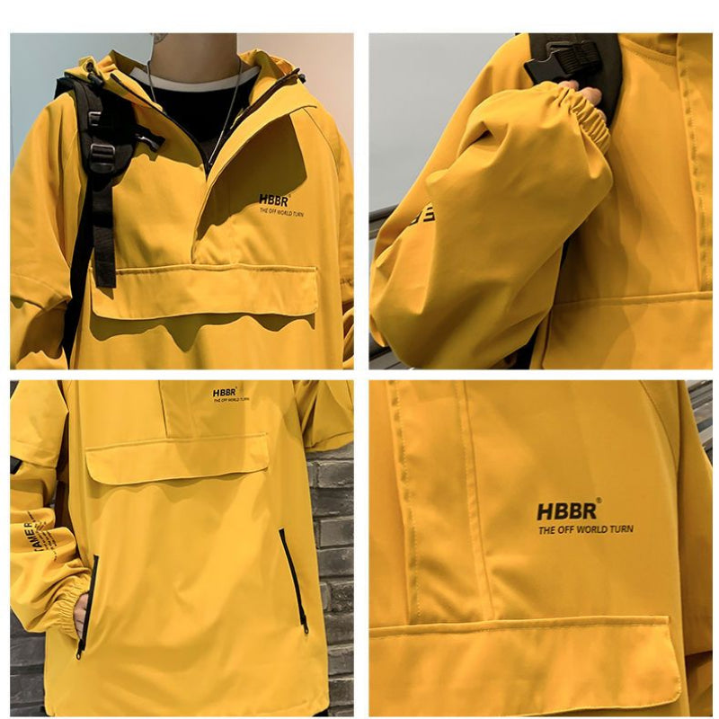 Men's Hooded Windbreaker Bomber Jacket Sportswear