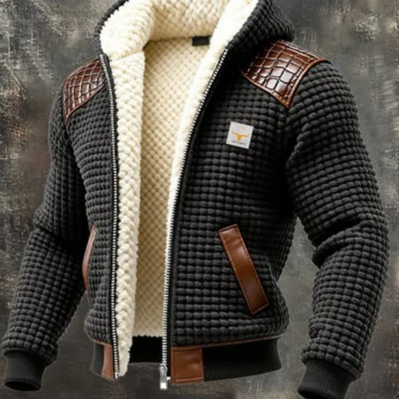 Multicolor Solid-color Printed Digital-print Hooded Jacket