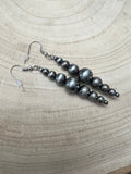 Graduated Faux Sterling Pearl Earrings
