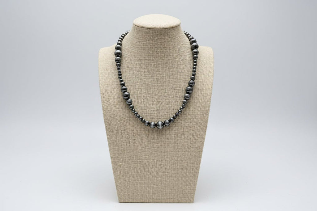 Graduated Faux Sterling Pearl Necklace - 18 inch