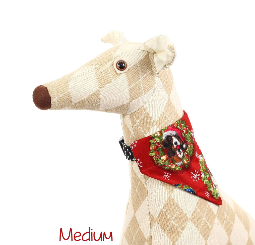 Christmas Dogs on Red Pet Scarf-0