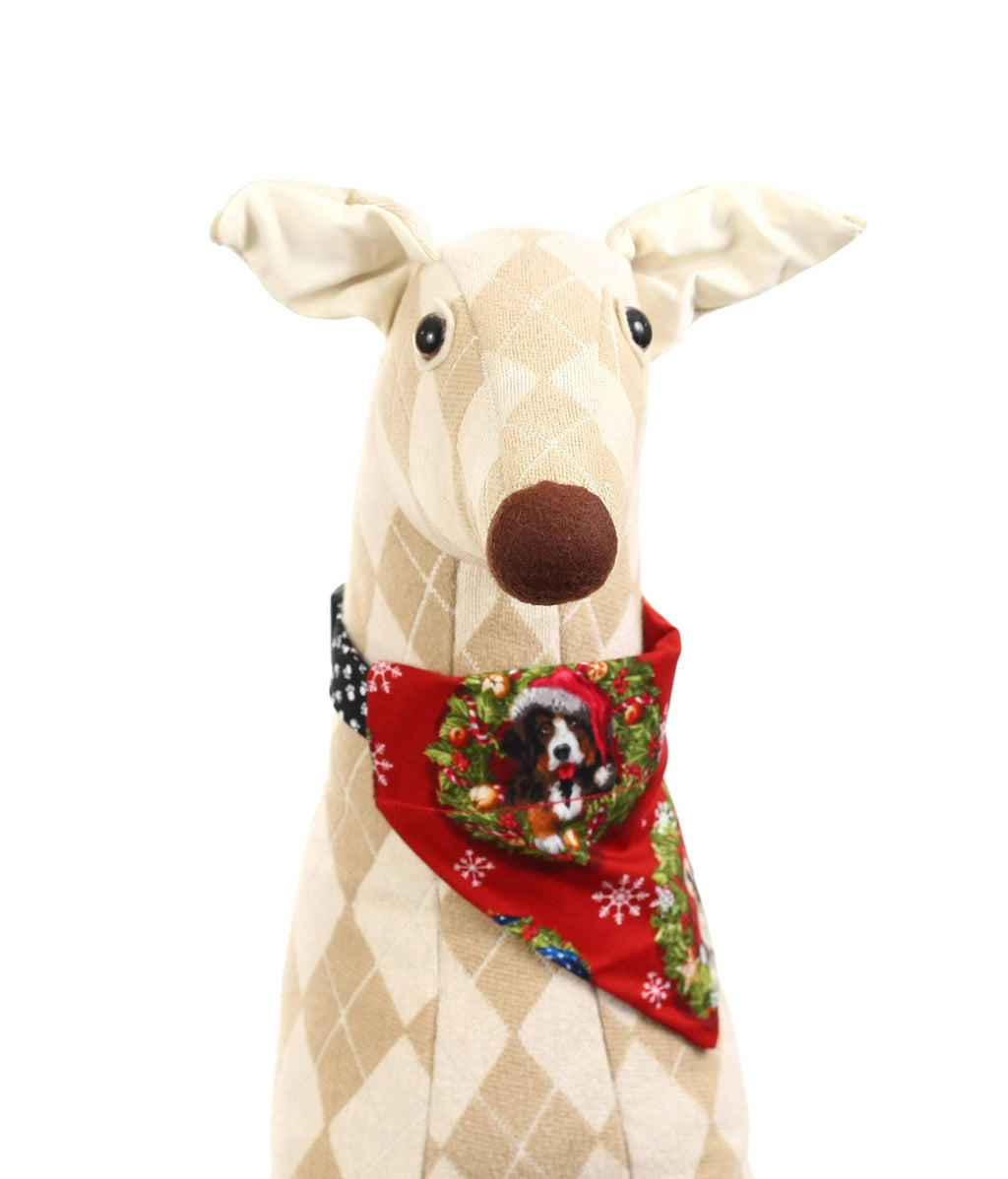 Christmas Dogs on Red Pet Scarf-3
