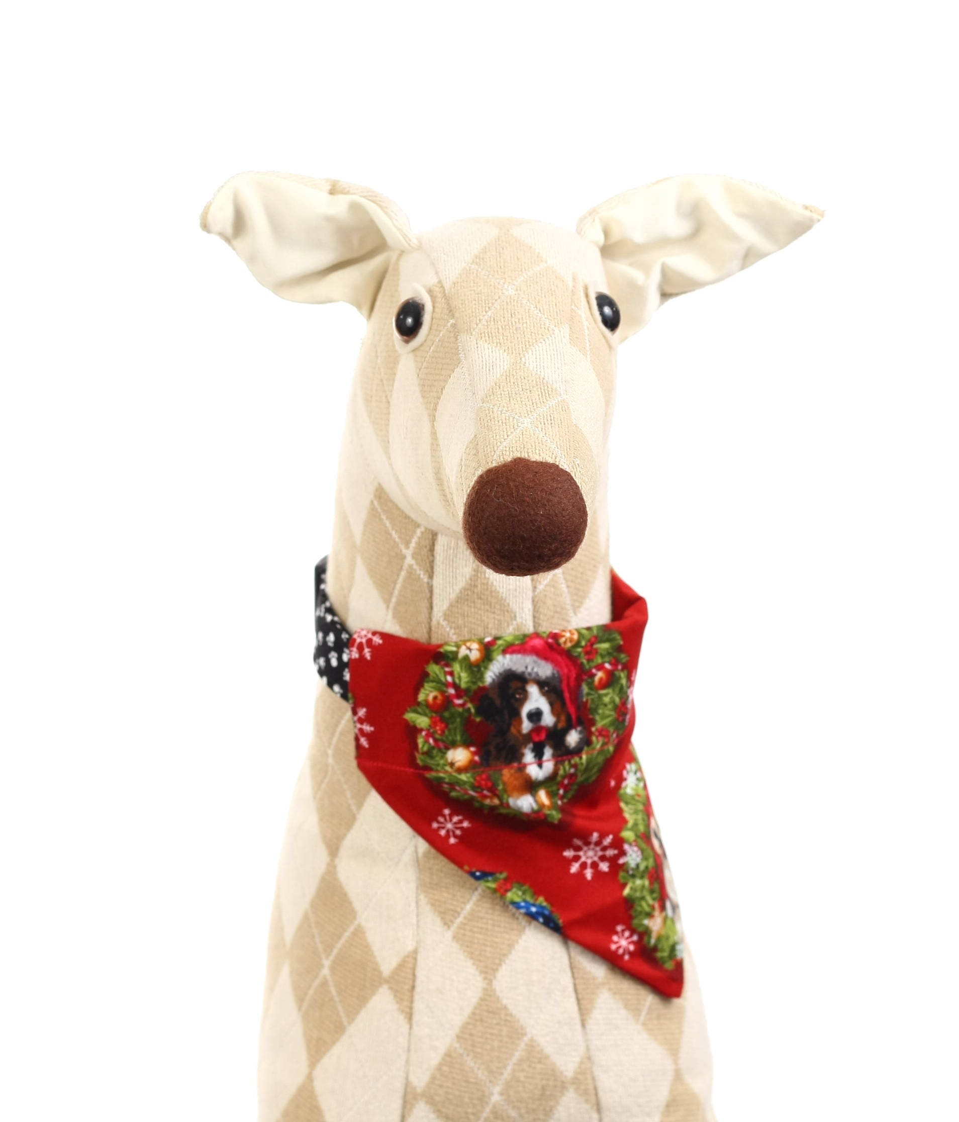 Christmas Dogs on Red Pet Scarf-3
