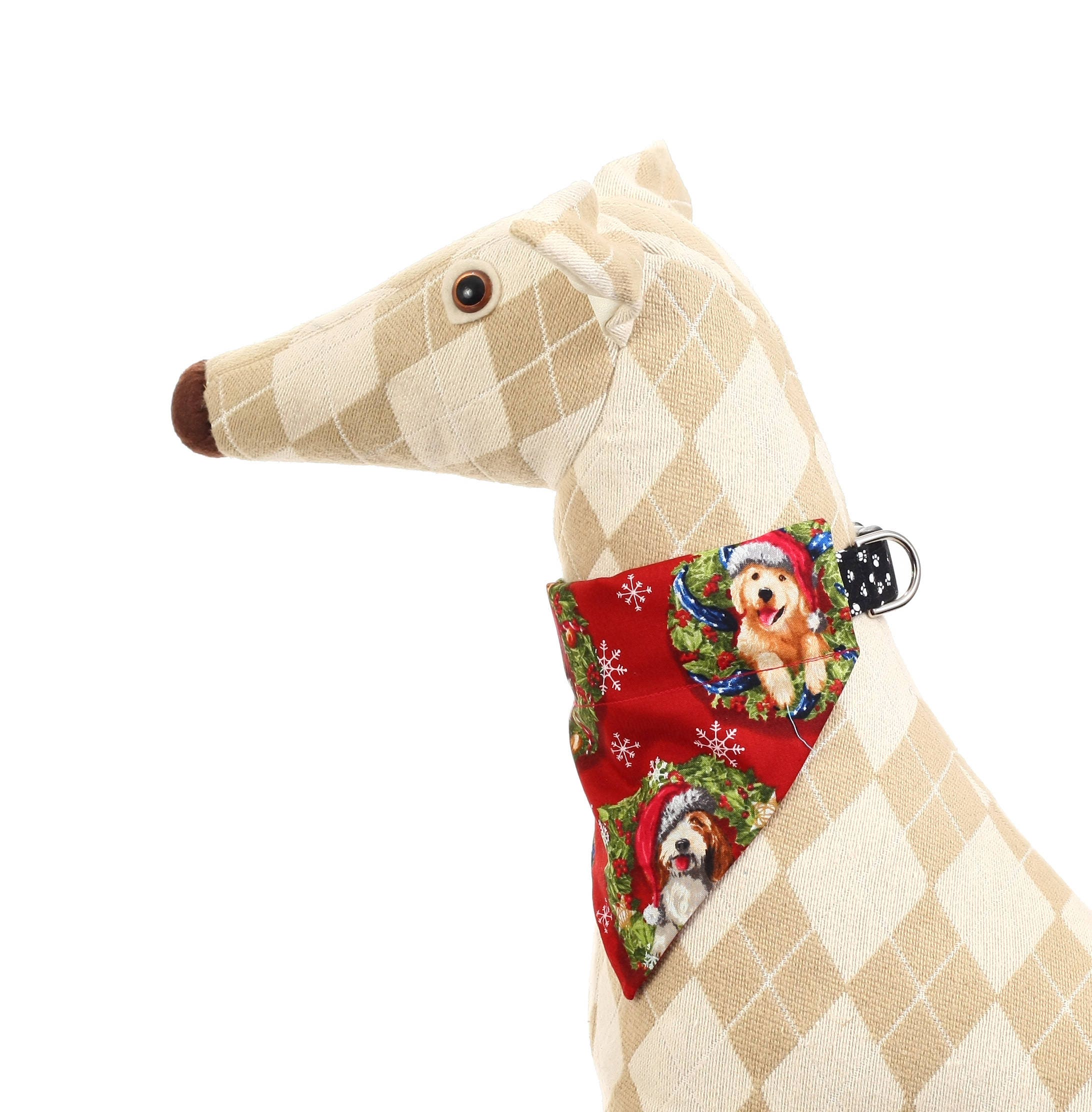 Christmas Dogs on Red Pet Scarf-2