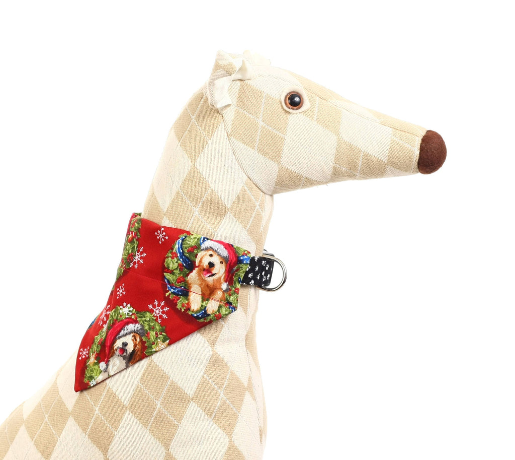 Christmas Dogs on Red Pet Scarf-4