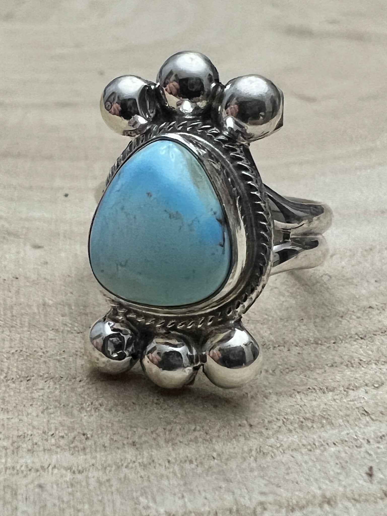 Joelias Draper Golden Hills Turquoise & Sterling Silver Ring - Size Adjustable