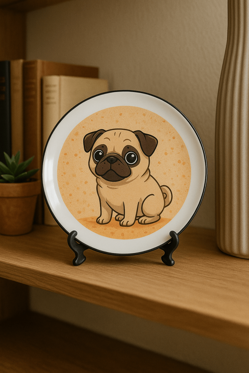 Personalized 10.75" Round Porcelain Photo Plate – Memorial & Gift Display