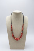 Red Spiny Oyster & Black Hematite Necklace – 23.5 inch