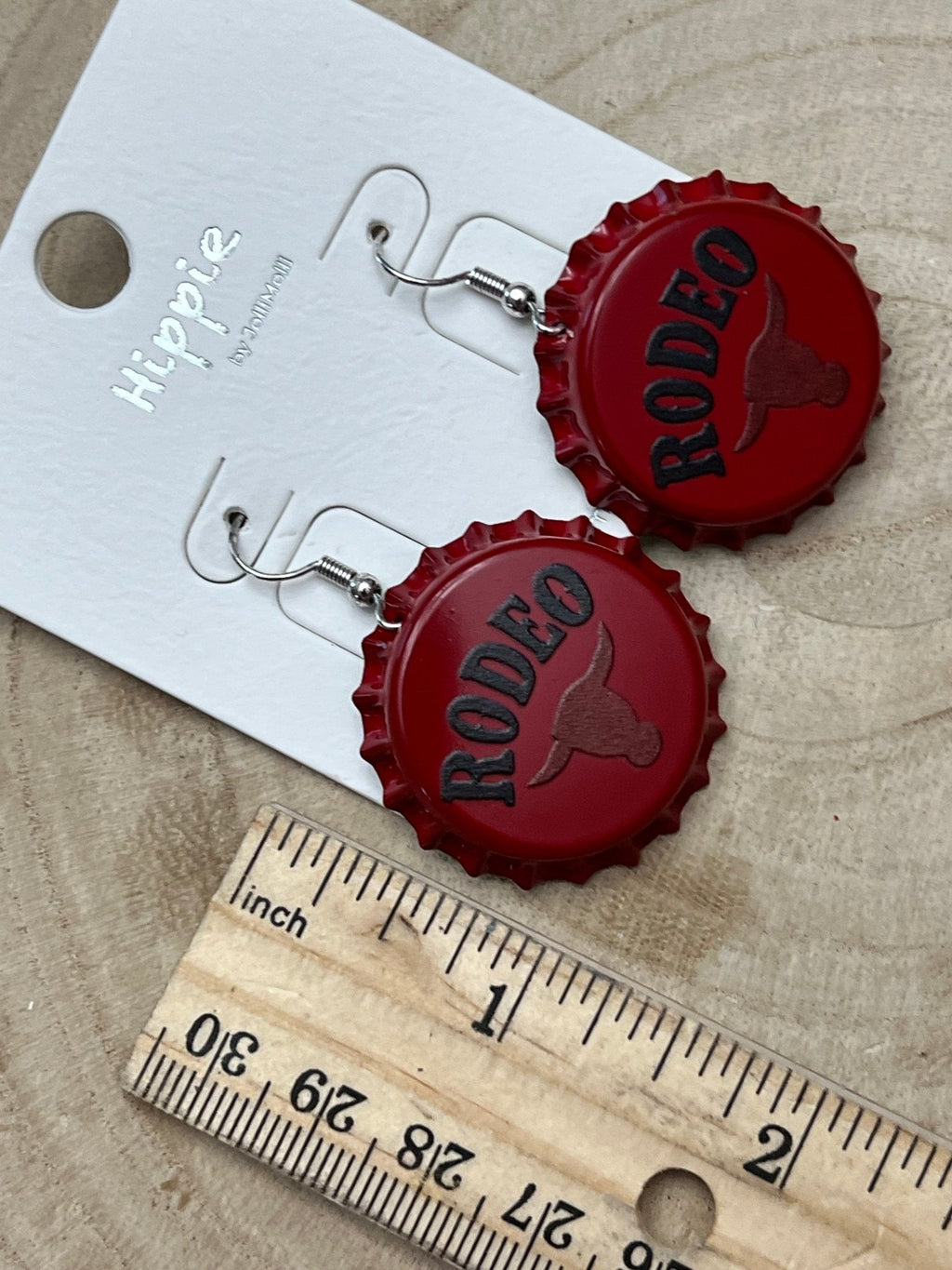 Rodeo Steer Head Beer Cap Fashion Earrings