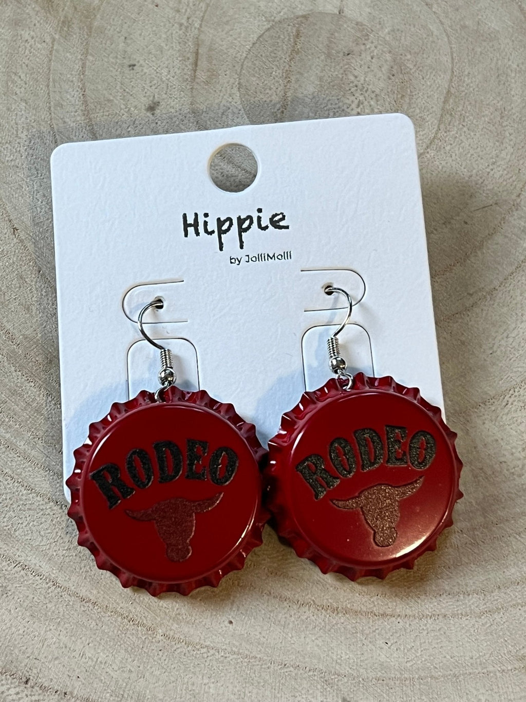 Rodeo Steer Head Beer Cap Fashion Earrings