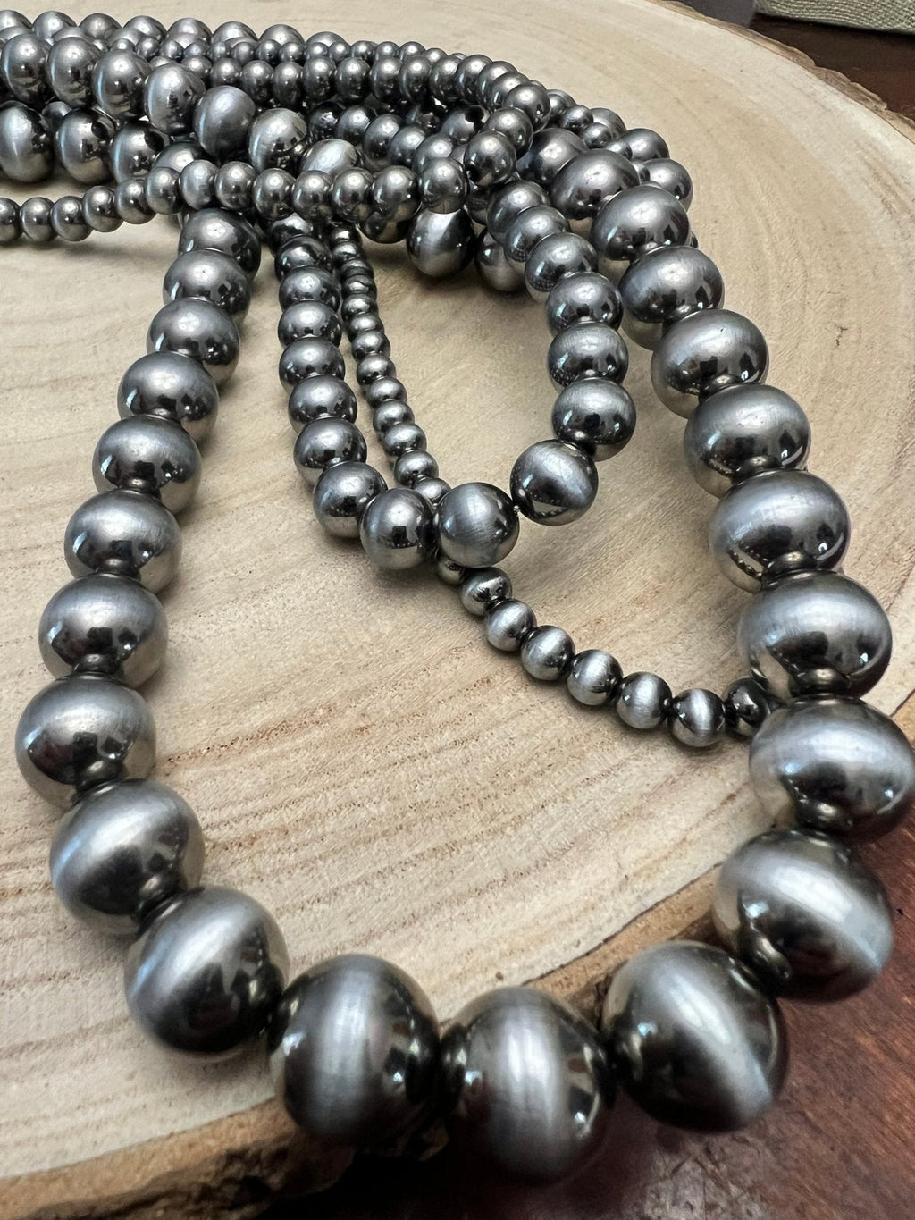 Statement Faux Sterling Pearl Layered Necklace & Earring Set