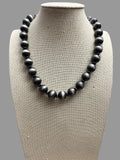 Western Faux 12mm Sterling Pearl with Saucers Necklace - 18 Inch