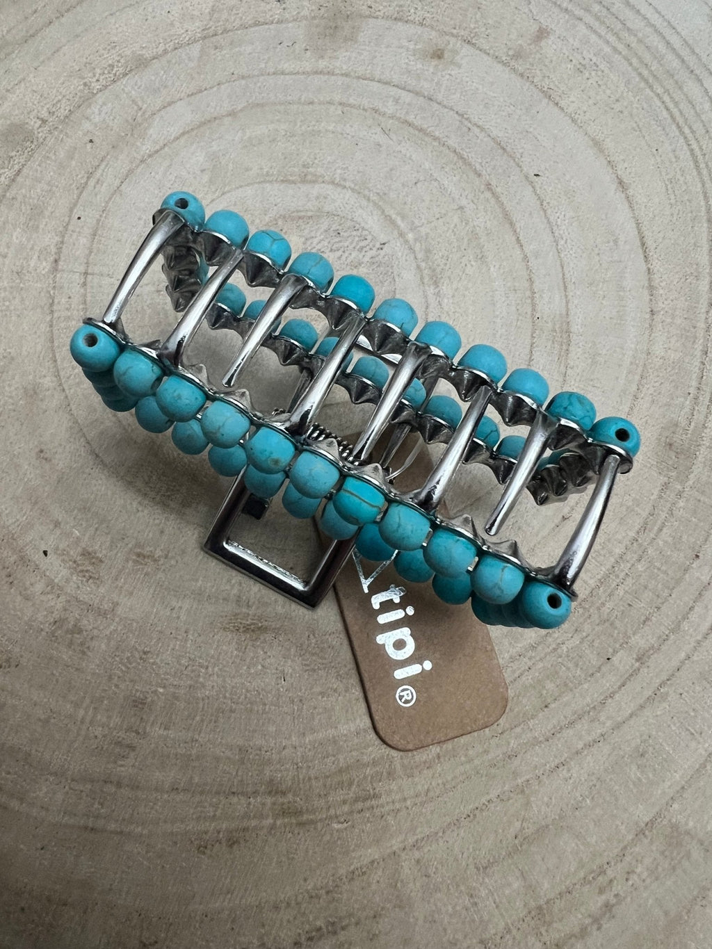 Western Faux Turquoise Rectangle Hair Claw Clip