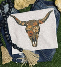 Wildflower Bull skull -Gildan Tee